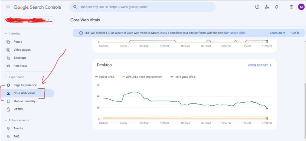 Use Page Experience Report found in Google Search Console to analyze the Impact of Slow Page Speed on Your Search engine rankings