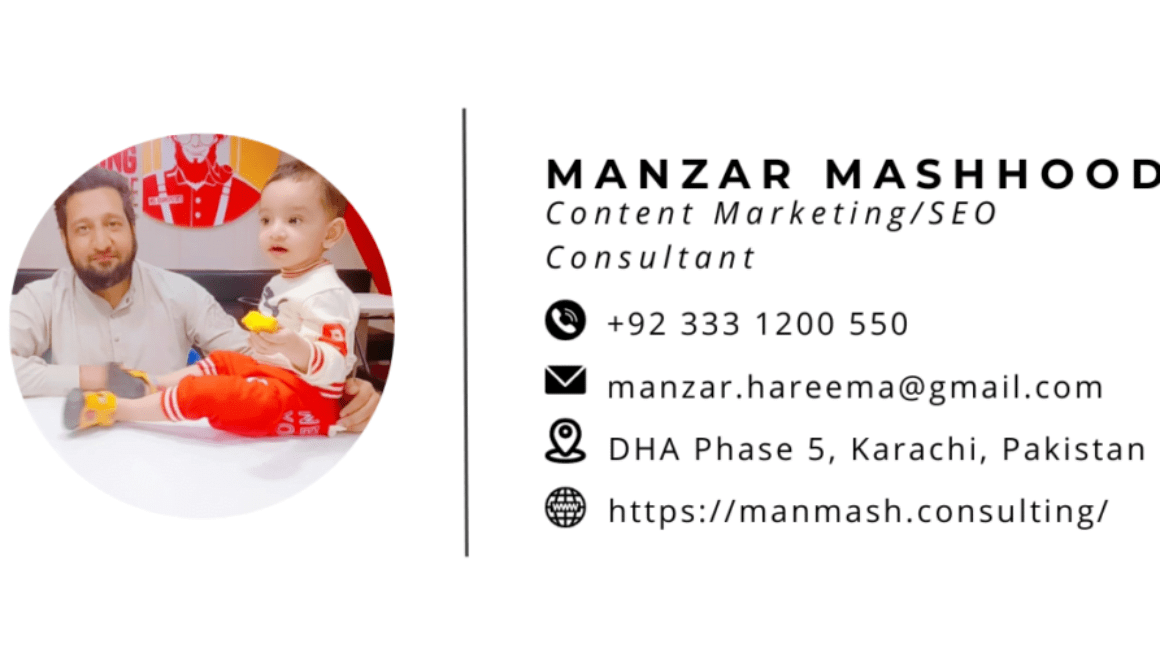 Manzar Mashhood one of the best content marketing consultant in the industry with his deep understanding of SEO and google algorithms