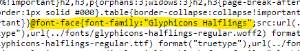 The CSS file itself references several fonts and images