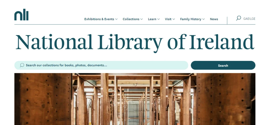 The National Library of Ireland (NLI) website